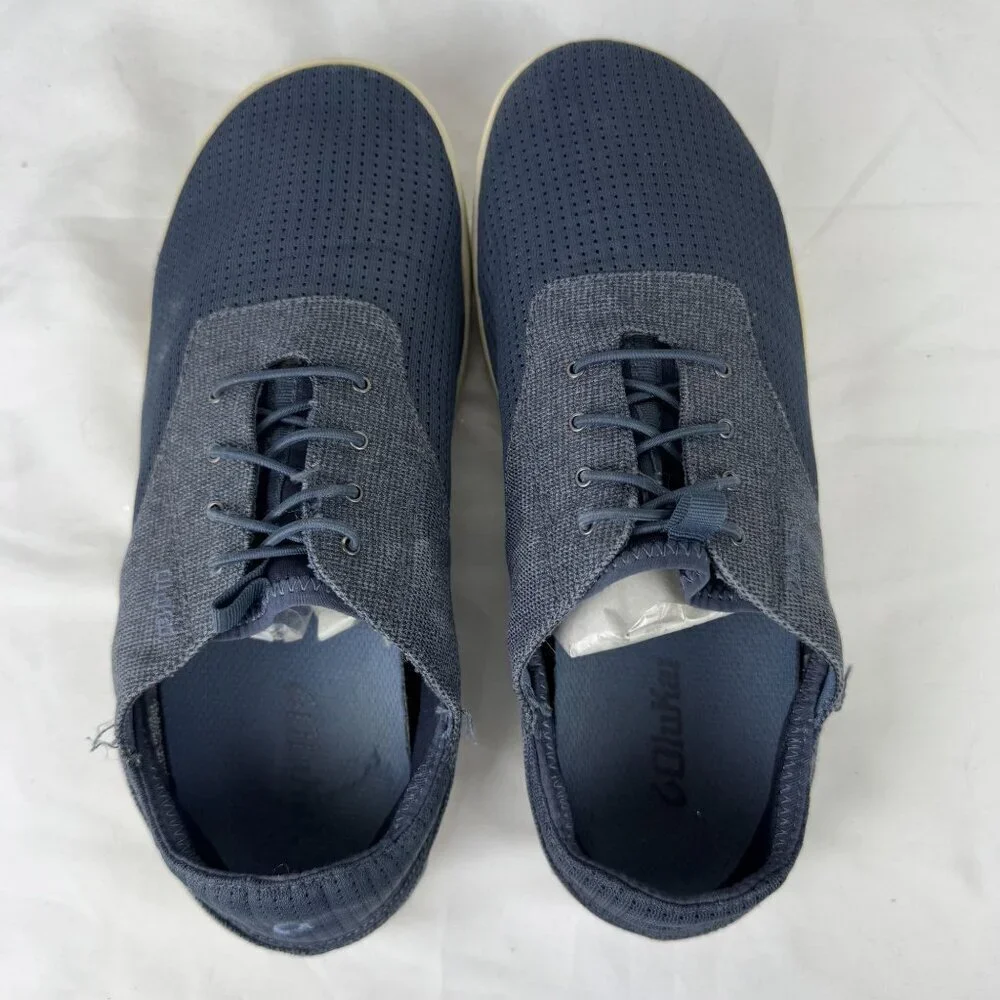 OLUKAI Nohea Moku Mens 9 Slip On Shoes Casual Walking Boat Style Sneakers Blue